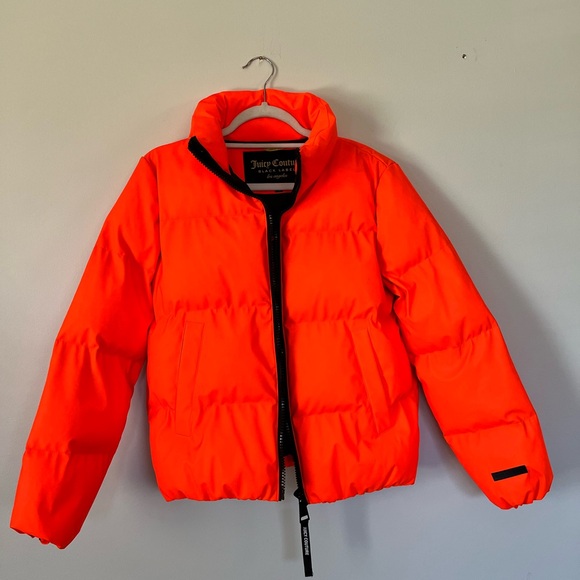 Juicy Couture Bright Orange Puffer Black Label - Picture 1 of 7